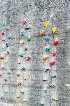 Artificial climbing wall to train for mountain climbers.