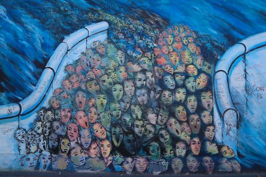 Berlin wall at the east side gallery, berlin, Germany.