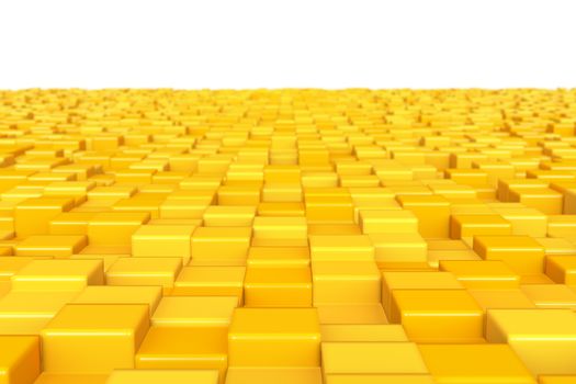 Abstract background, yellow cubes. DOF