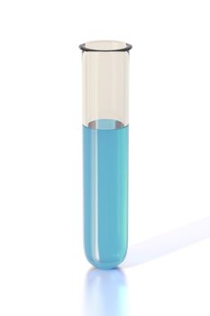 Test tube with blue liquid