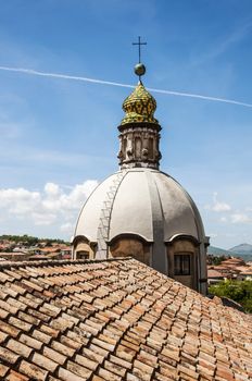 the dome of the old church in St Agata de Goti, Italy