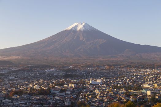 This photo was shot from the area around Mt.Fuji in Autumn. It is time to start snow cap on the top of Mt.Fuji. There are 5 lake around Mt.Fuji.
