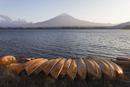 This photo was shot from the area around Mt.Fuji in Autumn. It is time to start snow cap on the top of Mt.Fuji. There are 5 lake around Mt.Fuji.