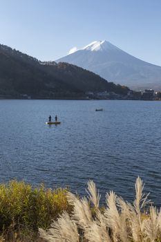 This photo was shot from the area around Mt.Fuji in Autumn. It is time to start snow cap on the top of Mt.Fuji. There are 5 lake around Mt.Fuji.