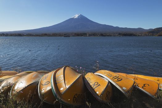 This photo was shot from the area around Mt.Fuji in Autumn. It is time to start snow cap on the top of Mt.Fuji. There are 5 lake around Mt.Fuji.