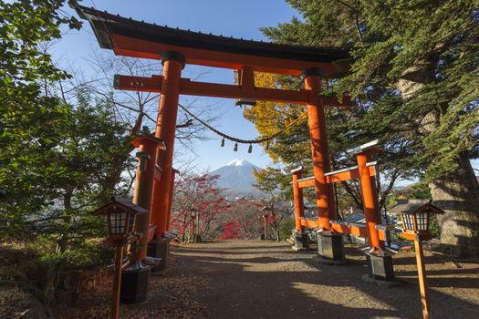 This photo was shot from the area around Mt.Fuji in Autumn. It is time to start snow cap on the top of Mt.Fuji. Chureito pagoda in one of the most famous to visit.