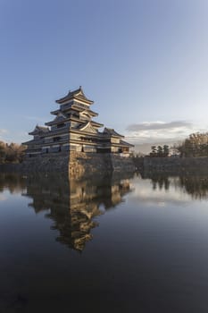This photo was shot from Matsumoto Castle, Japan in early morning. The soft sunlight touch the castle is so beautiful.