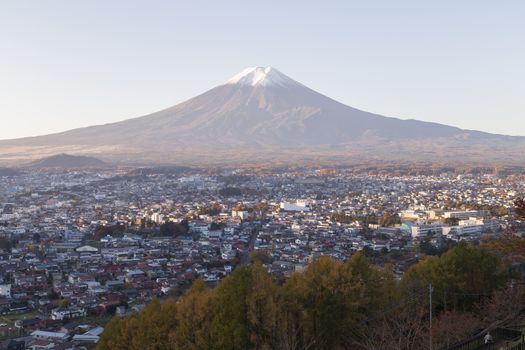This photo was shot from the area around Mt.Fuji in Autumn. It is time to start snow cap on the top of Mt.Fuji. There are 5 lake around Mt.Fuji.