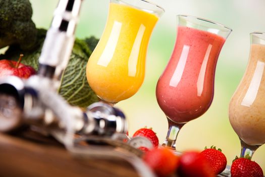 Healthy diet, protein shakes, sport and fitness