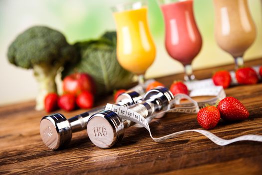 Healthy diet, protein shakes, sport and fitness