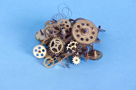 brass cooper bronze metal scrap clock mechanism gears small stack  for recycling