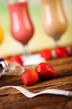 Healthy diet, protein shakes, sport and fitness