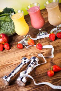 Healthy diet, protein shakes, sport and fitness