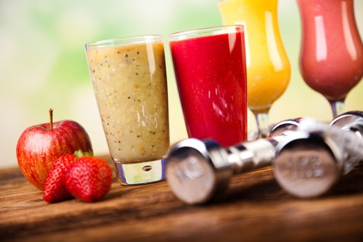 Healthy diet, protein shakes, sport and fitness