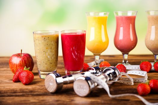 Healthy diet, protein shakes, sport and fitness