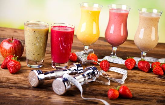 Healthy diet, protein shakes, sport and fitness