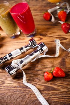 Healthy diet, protein shakes, sport and fitness