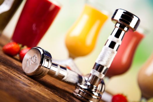 Healthy diet, protein shakes, sport and fitness