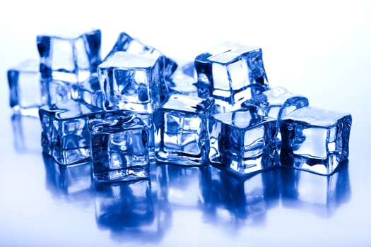 Cubes of ice, cold and fresh concept