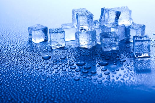 Cubes of ice, cold and fresh concept