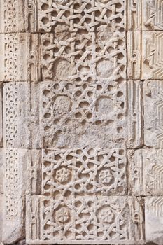 Detail of Carved Stone Face on Caravansary in Turkey