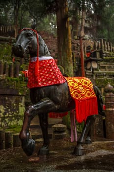 Horse statue in Japanese temple