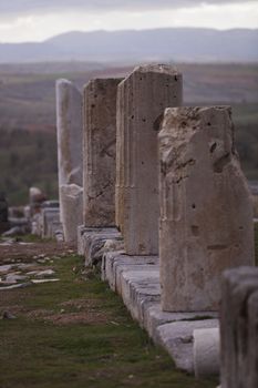 Row of Ionic columns at the ruins of Antioch Pisidian 