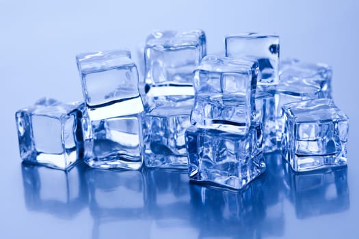Cubes of ice, cold and fresh concept