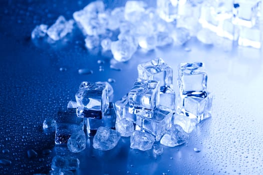 Ice cubes, cold and fresh concept