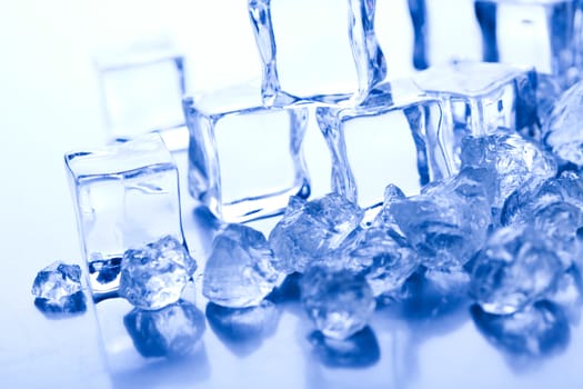 Cubes of ice, cold and fresh concept