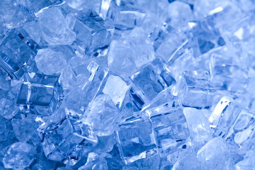 Blue and shiny ice cubes