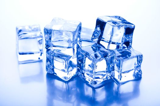 Blue and shiny ice cubes