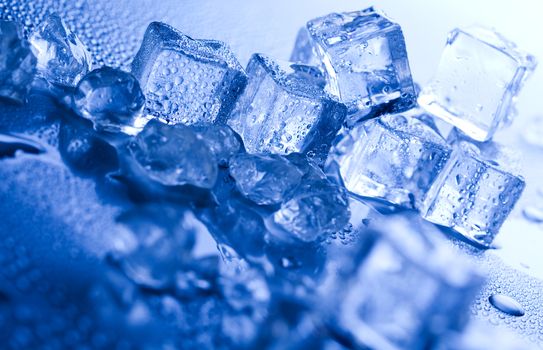 Blue and shiny ice cubes