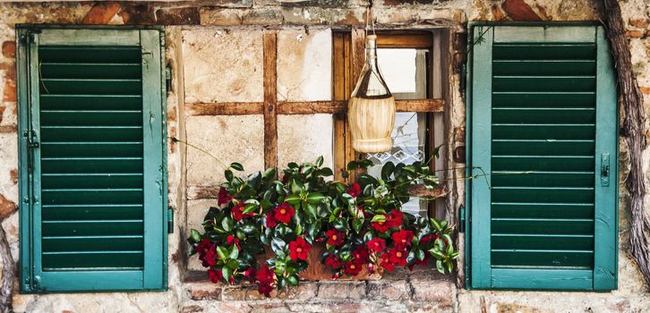 a picturesque italian window in a Tuscan village