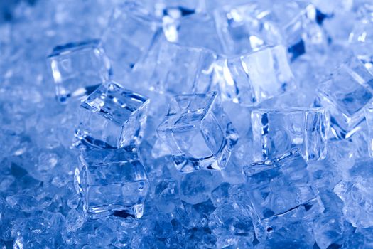Background with ice cubes, cold and fresh concept