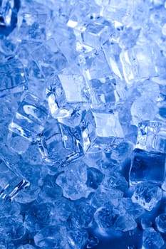 Background with ice cubes, cold and fresh concept
