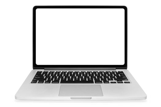 Laptop with space for your message isolated on white background