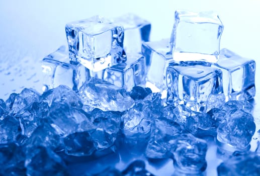 Melting ice cubes, cold and fresh concept
