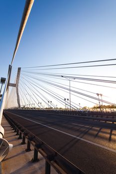 Huge bridge, saturated landmark view