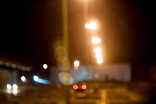 City night background in Kiev out of  focus