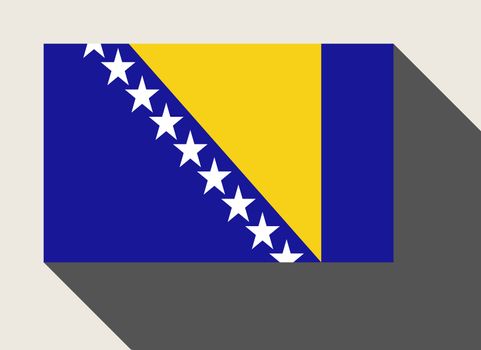 Bosnia and Herzegovina flag in flat web design style.