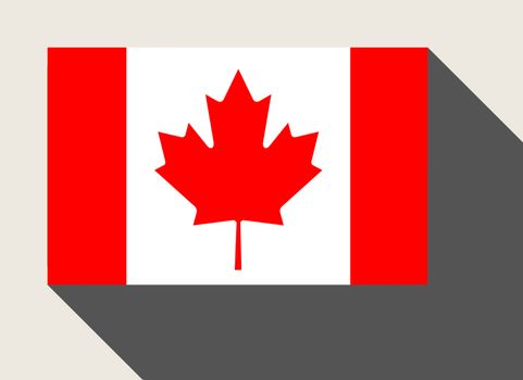 Canada flag in flat web design style.