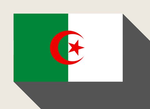 Algeria flag in flat web design style.