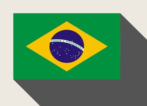 Brazil flag in flat web design style.