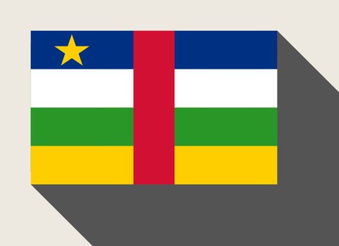 Central African Republic flag in flat web design style.