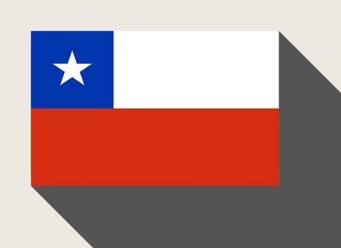 Chile flag in flat web design style.