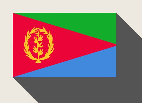 Eritrea flag in flat web design style.