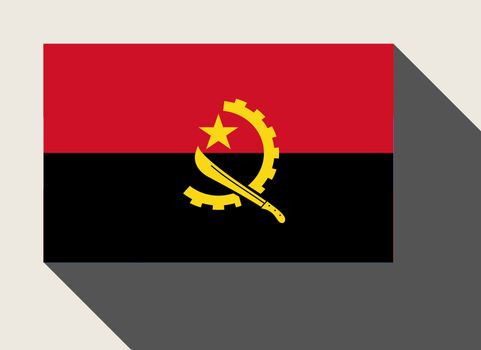 Angola flag in flat web design style.