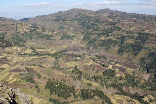 Landscape in Amhara province, Ethiopia, Africa