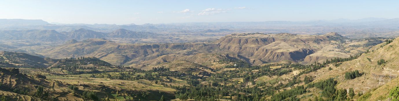 Landscape in Amhara province close to Lalibela, Ethiopia, Africa